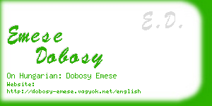 emese dobosy business card